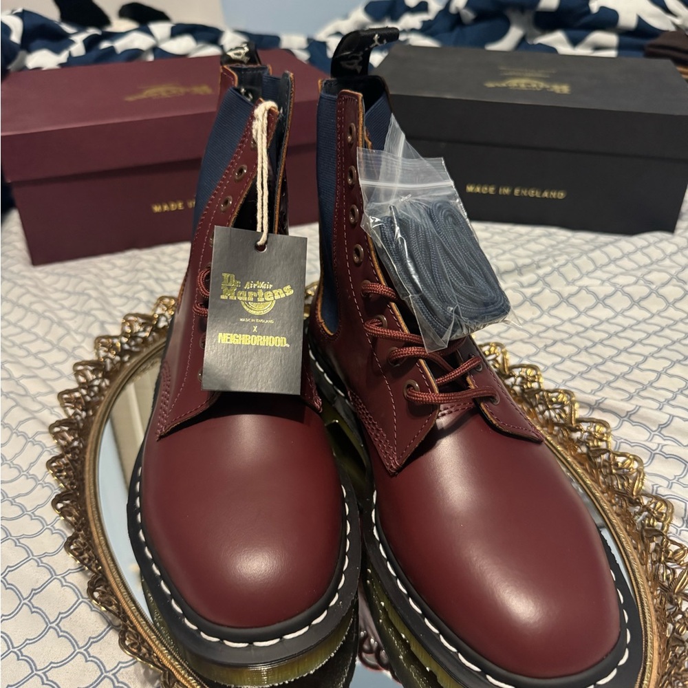 Dr. Martens MIE 1460 NBHD OXBLOOD VINTAGE SMOOTH LEATHER 9M/10W MADE IN ENGLAND - Picture 9 of 12